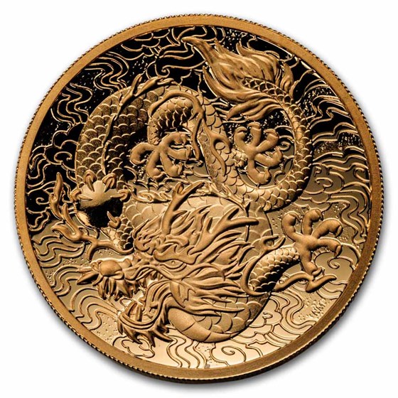2021 AUS 2 oz Gold Proof High Relief Dragon (Box, no capsule)