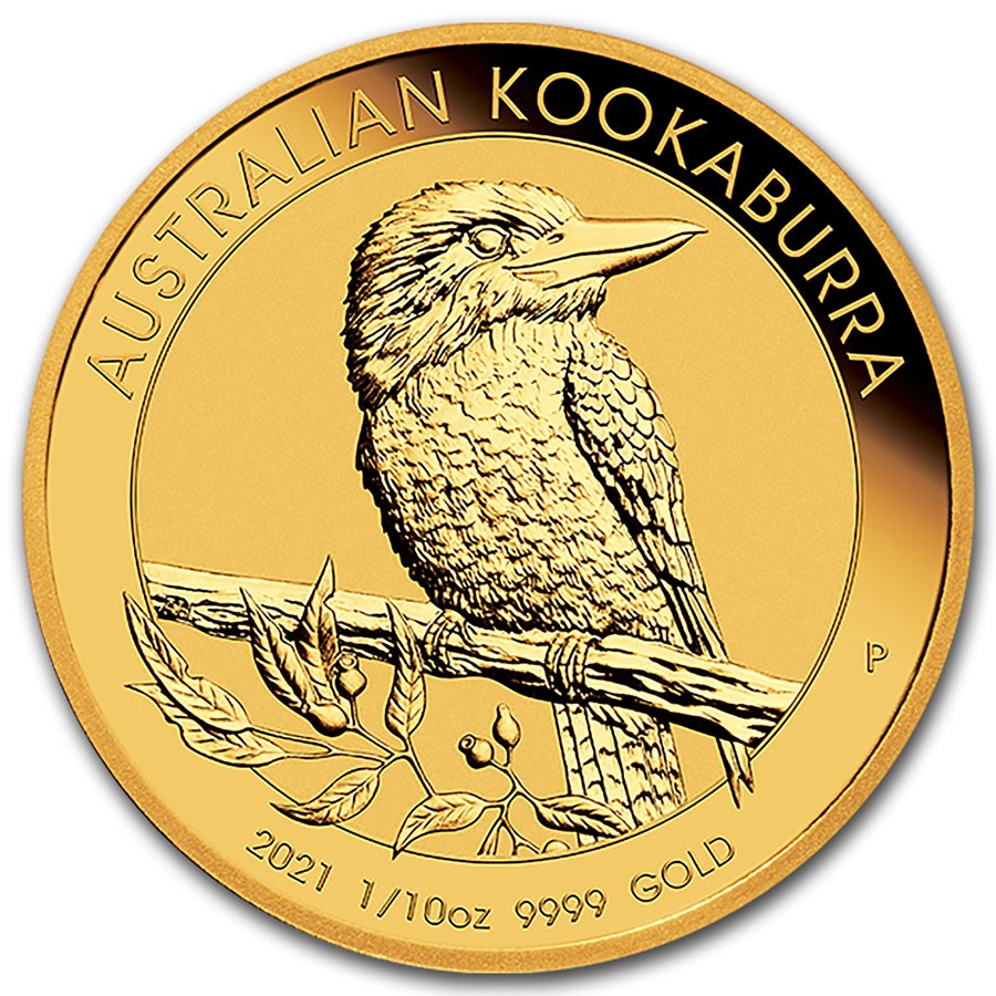 2021 Australia 1/10 oz Gold Kookaburra BU