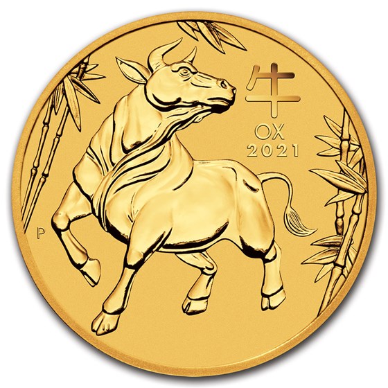 2021 Australia 1/2 oz Gold Lunar Ox BU (Series III)