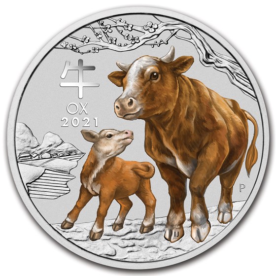 2021 Australia 1/2 oz Silver Lunar Ox BU (SIII, Colorized) 2021 Australia 1/2 oz Silver Lunar Ox BU (SIII, Colorized)