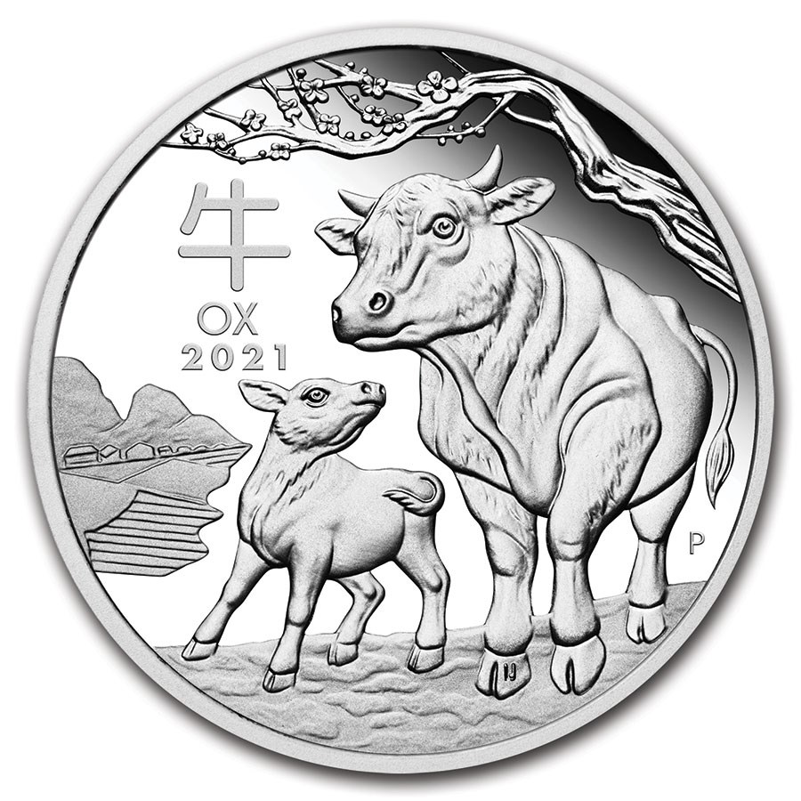 2021 Australia 1/2 oz Silver Lunar Ox Proof (w/Box & COA)