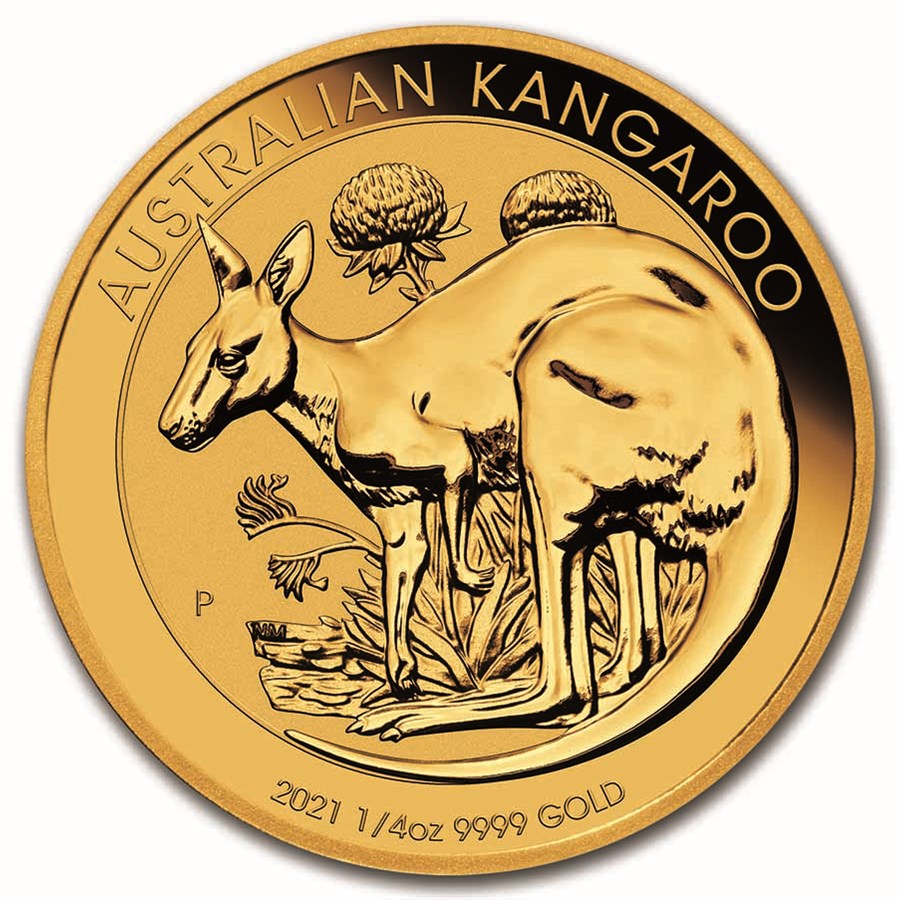 2021 Australia 1/4 oz Gold Kangaroo BU