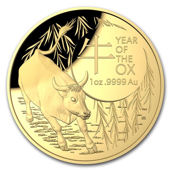 2021 Australia 1 oz Gold $100 Lunar Year of the Ox Domed Proof 2021 Australia 1 oz Gold $100 Lunar Year of the Ox Domed Proof