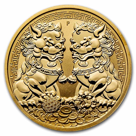 2021 Australia 1 oz Gold Double Pixiu BU 2021 Australia 1 oz Gold Double Pixiu BU