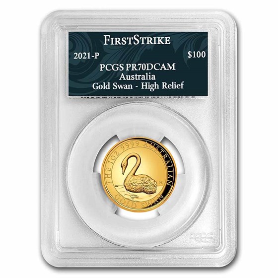 2021 Australia 1 oz Gold Swan PR-70 PCGS (FS, Swan Label) 2021 Australia 1 oz Gold Swan PR-70 PCGS (FS, Swan Label)