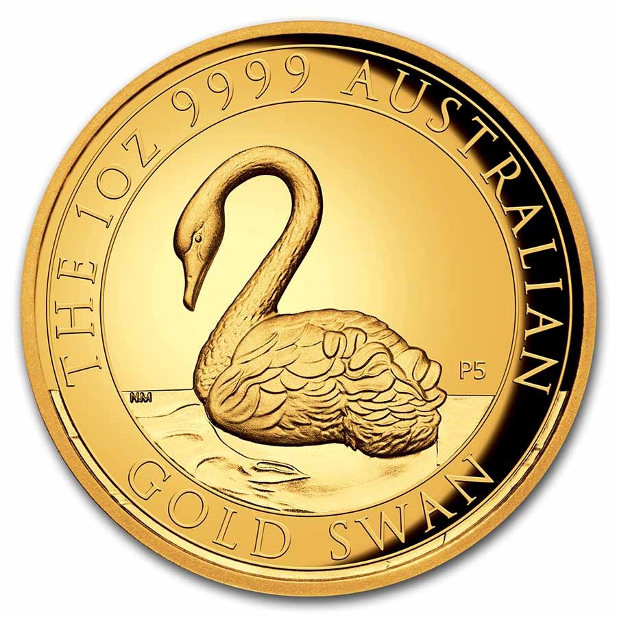 2021 Australia 1 oz Gold Swan Proof (HR, w/Box & COA)