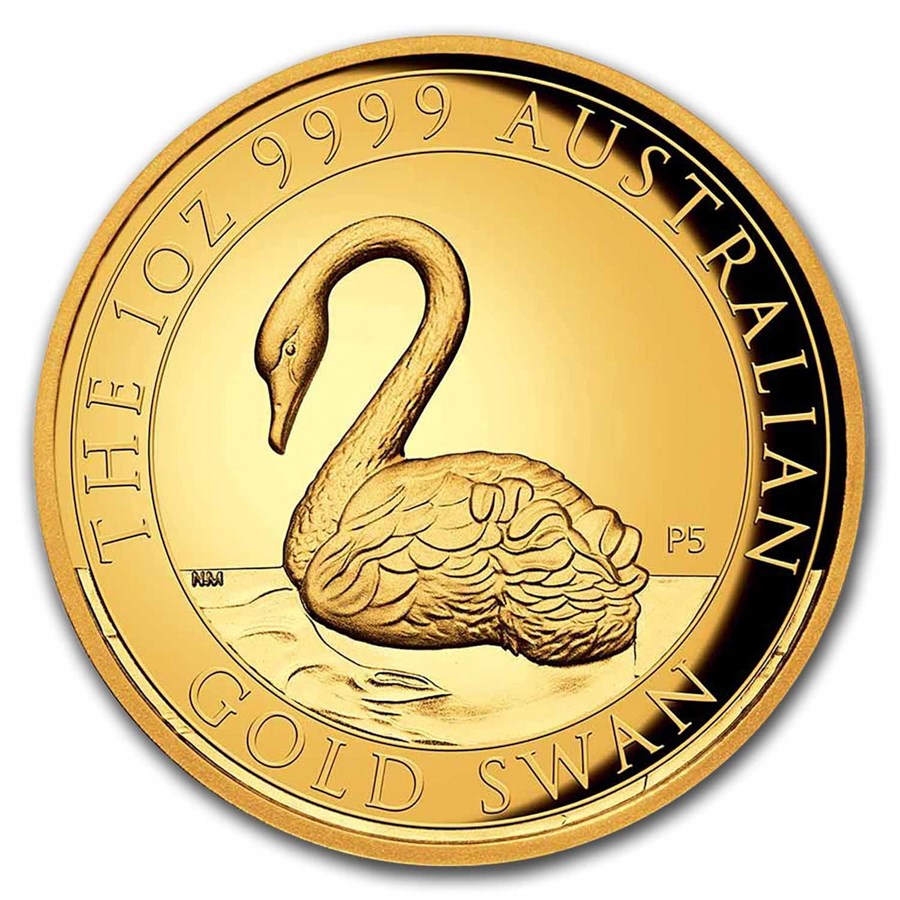 2021 Australia 1 oz Gold Swan Proof (HR, w/Box)