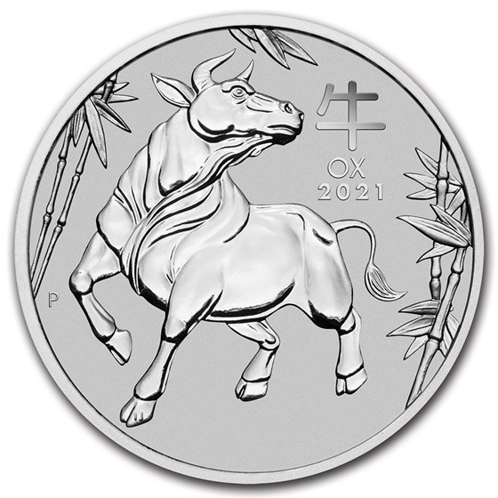 2021 Australia 1 oz Platinum Lunar Ox BU (Series III)