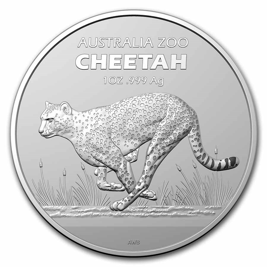 2021 Australia 1 Oz Silver $1 Australian Zoo: Cheetah BU