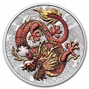 2021 Australia 1 oz Silver Dragon Colorized BU (in Capsule)