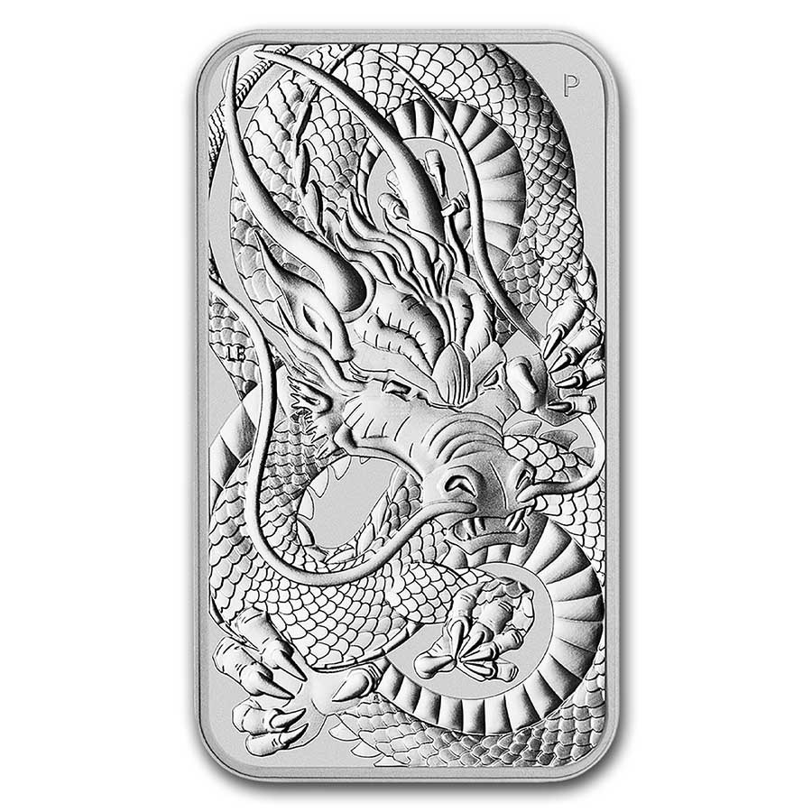 2021 Australia 1 oz Silver Dragon Rectangular Coin BU