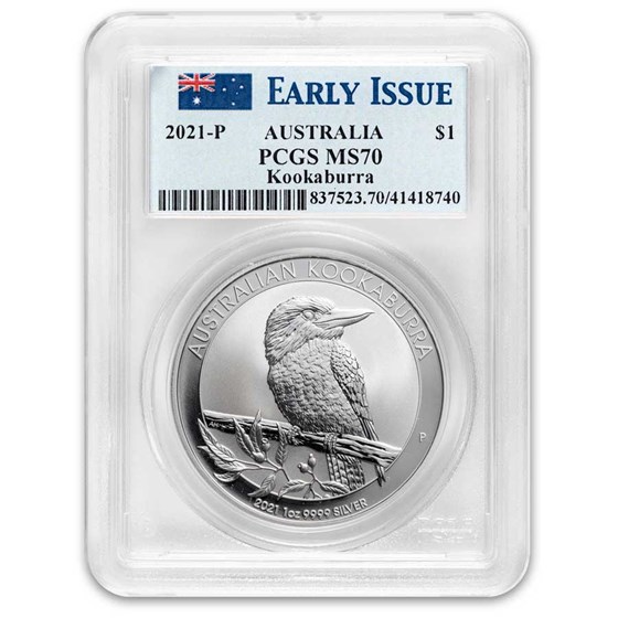 2021 Australia 1 oz Silver Kookaburra MS-70 PCGS Early Issue 2021 Australia 1 oz Silver Kookaburra MS-70 PCGS Early Issue