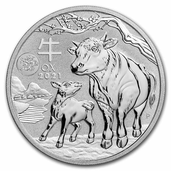 2021 Australia 1 oz Silver Lunar Ox BU (Series III, Dragon Privy) 2021 Australia 1 oz Silver Lunar Ox BU (Series III, Dragon Privy)