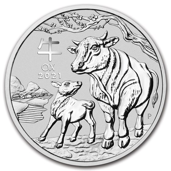 2021 Australia 1 oz Silver Lunar Ox BU (Series III)