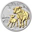 2021 Australia 1 oz Silver Lunar Ox (Gilded, w/Capsule & COA)