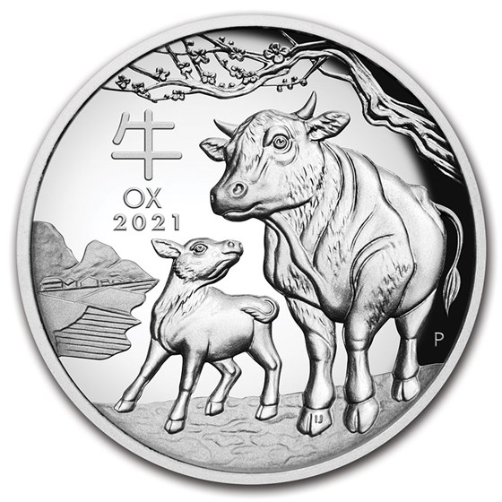 2021 Australia 1 oz Silver Lunar Ox Proof (HR, Box & COA) 2021 Australia 1 oz Silver Lunar Ox Proof (HR, Box & COA)