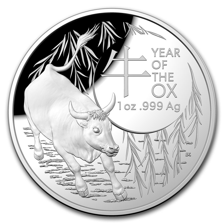 2021 Australia 1 oz Silver Lunar Year of the Ox Domed Proof