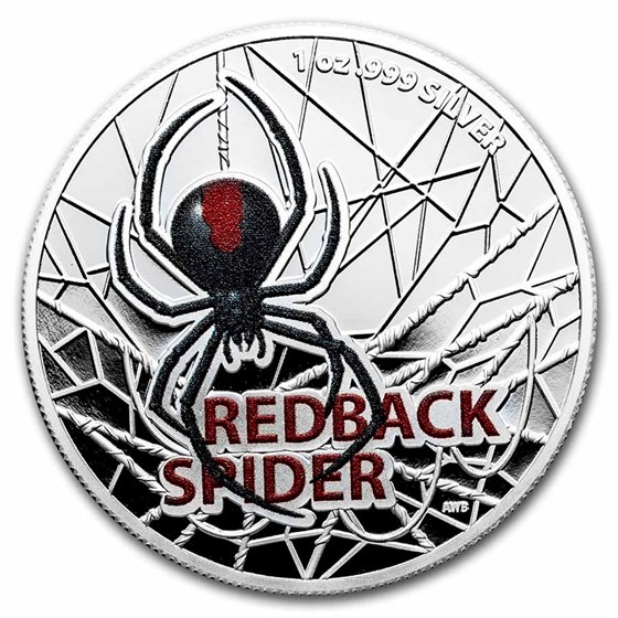 2021 Australia 1 oz Silver Redback Spider Colorized Proof 2021 Australia 1 oz Silver Redback Spider Colorized Proof