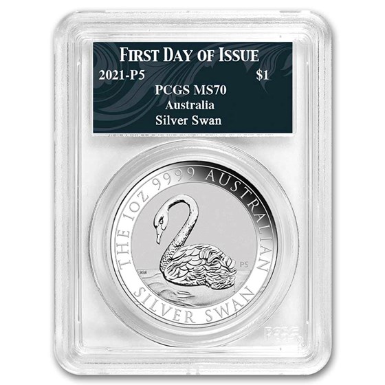 2021 Australia 1 oz Silver Swan MS-70 PCGS (FDI, Swan Label) 2021 Australia 1 oz Silver Swan MS-70 PCGS (FDI, Swan Label)