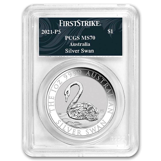 2021 Australia 1 oz Silver Swan MS-70 PCGS (FS, Swan Label) 2021 Australia 1 oz Silver Swan MS-70 PCGS (FS, Swan Label)