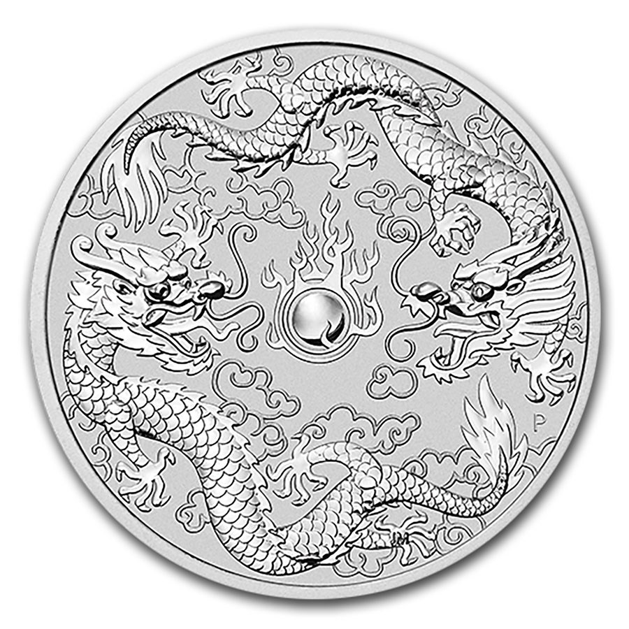 2021 Australia 10 oz Silver Double Dragon BU