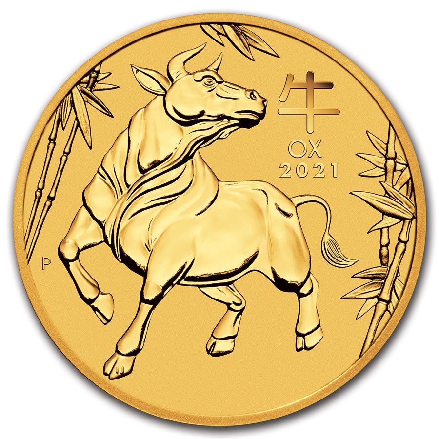 2021 Australia 2 oz Gold Lunar Ox BU (Series III)