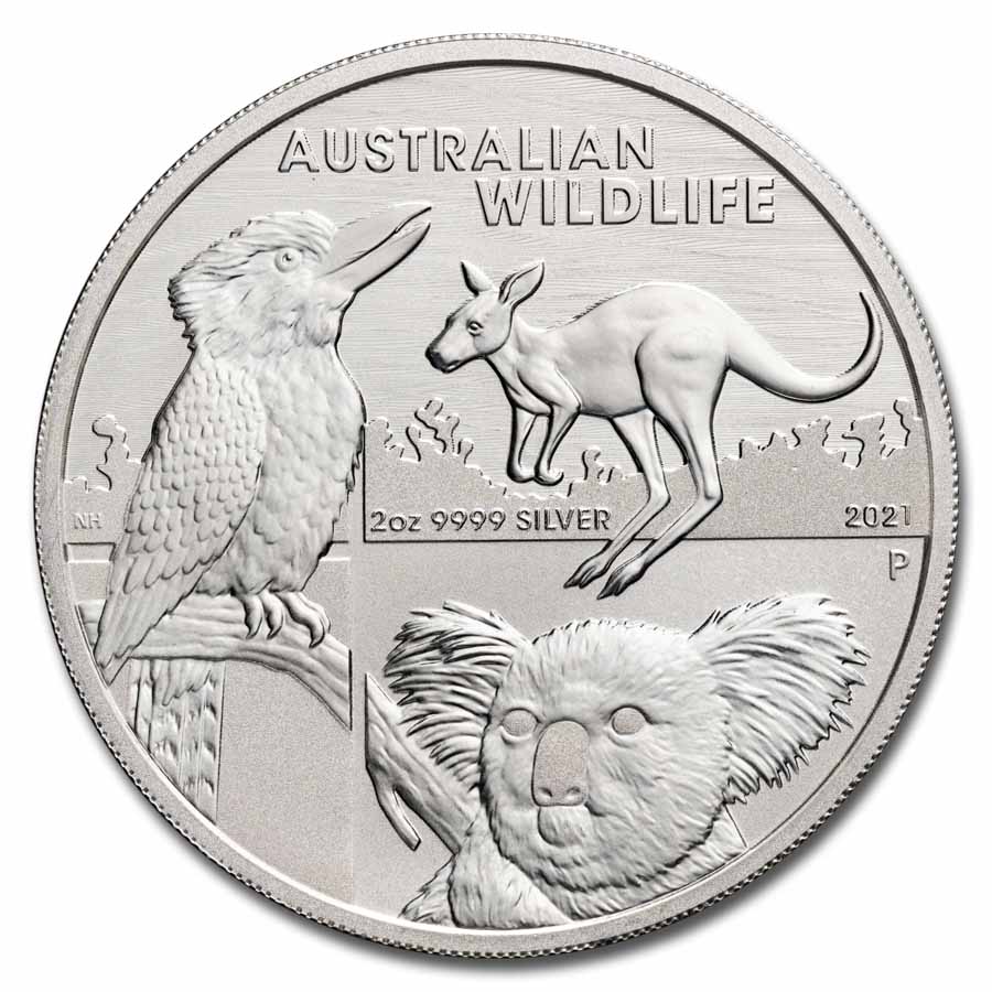 2021 Australia 2 oz Silver $2 Australian Wildlife BU