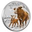 2021 Australia 2 oz Silver Lunar Ox BU (Series III, Colorized)