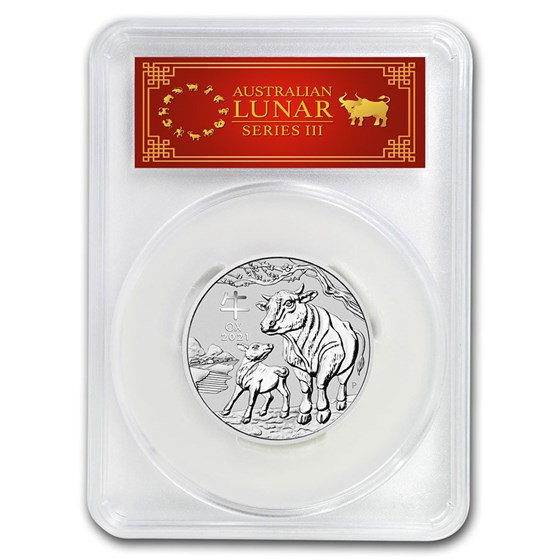 2021 Australia 2 oz Silver Lunar Ox MS-70 PCGS (FS, Red Label) 2021 Australia 2 oz Silver Lunar Ox MS-70 PCGS (FS, Red Label)