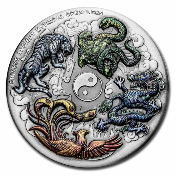 2021 Australia 5 oz Silver Mythical Creatures (Antiqued) 2021 Australia 5 oz Silver Mythical Creatures (Antiqued)