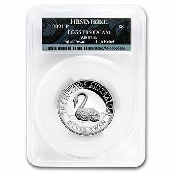 2021 Australia 5 oz Silver Swan PR-70 PCGS (FS, Swan Label) 2021 Australia 5 oz Silver Swan PR-70 PCGS (FS, Swan Label)