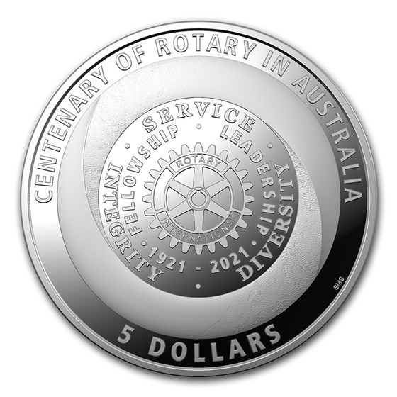 2021 Australia Silver $1 Centenary of Rotary Proof 2021 Australia Silver $1 Centenary of Rotary Proof