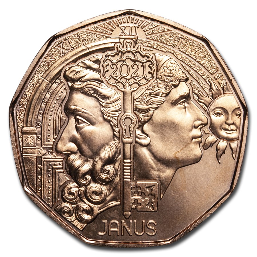 2021 Austria Copper €5 New Year's: Janus