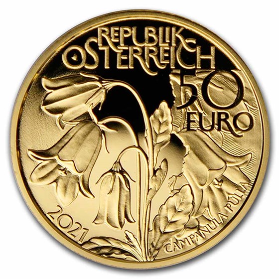 2021 Austria Proof Gold €50 Alpine Treasures (Alpine Forests)