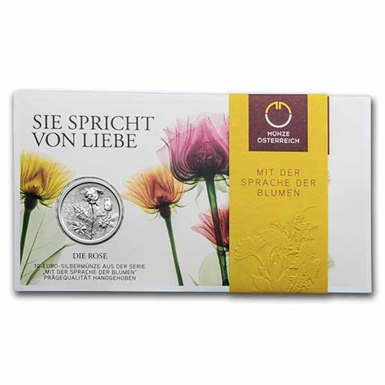 2021 Austria Silver €10 Language of Flowers (Rose)