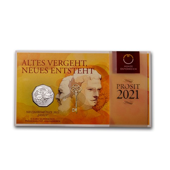 2021 Austria Silver €5 New Year's: Janus 2021 Austria Silver €5 New Year's: Janus