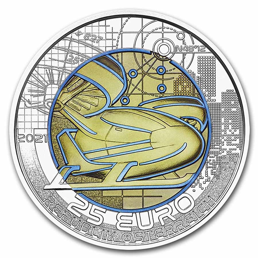 2021 Austria Silver/Niobium Smart Mobility €25 BU