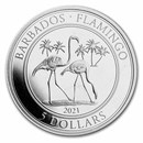 2021 Barbados 1/10 oz Platinum Flamingo BU