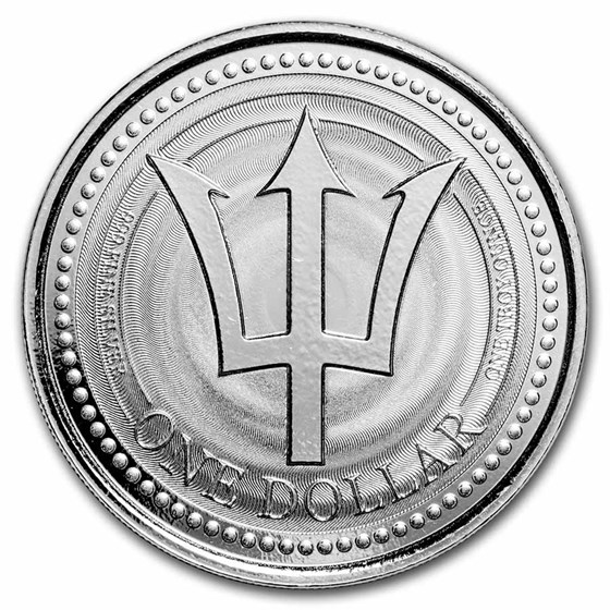 2021 Barbados 1 oz Silver Trident BU 2021 Barbados 1 oz Silver Trident BU
