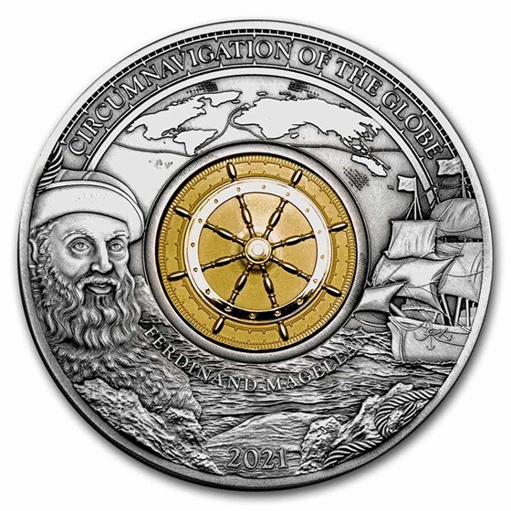 2021 Barbados 3 oz Silver 500th Anniversary Ferdinand Magellan 2021 Barbados 3 oz Silver 500th Anniversary Ferdinand Magellan