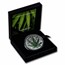 2021 Benin 1 oz Silver High Relief Cannabis Sativa Black Proof