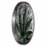 2021 Benin 1 oz Silver High Relief Cannabis Sativa Black Proof