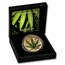 2021 Benin 1 oz Silver High Relief Cannabis Sativa Gilded-Dmg Box