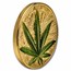 2021 Benin 1 oz Silver High Relief Cannabis Sativa Gilded-Dmg Box
