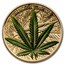 2021 Benin 1 oz Silver High Relief Cannabis Sativa Gilded-Dmg Box