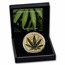 2021 Benin 1 oz Silver High Relief Cannabis Sativa Gilded Proof