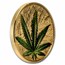 2021 Benin 1 oz Silver High Relief Cannabis Sativa Gilded Proof