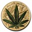 2021 Benin 1 oz Silver High Relief Cannabis Sativa Gilded Proof