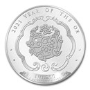 2021 Bhutan 1 oz Silver Lunar Ox BU