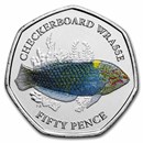 2021 BIOT Cupro-Nickel 50 Pence Sea Creatures: Checkerboard Fish